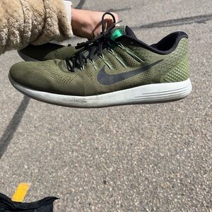 Men’s size 15 Nike army green athletic shoes